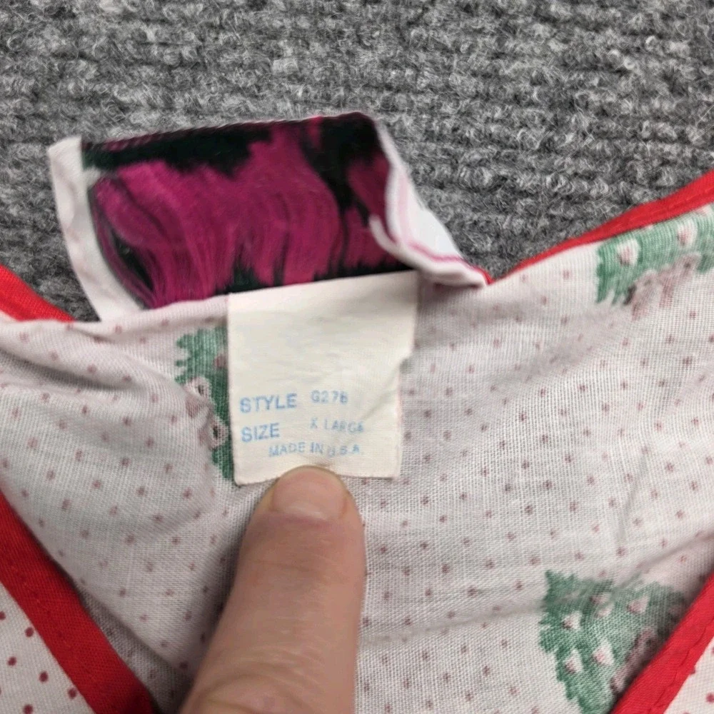 Vtg Holiday Kitchen Lot Haband Christmas Tree Apron Top XL + 4 Hand Towels Noel